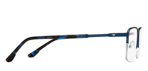 Blue Rectangle Half Rim Unisex Eyeglasses by Vincent Chase-207976