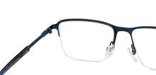Load image into Gallery viewer, Blue Rectangle Half Rim Unisex Eyeglasses by Vincent Chase-207976