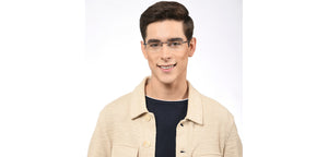 Blue Rectangle Rimless Unisex Eyeglasses by Vincent Chase Online-201316