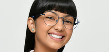 Load image into Gallery viewer, Blue Geometric Full Rim Kids Eyeglasses by Hooper-223263