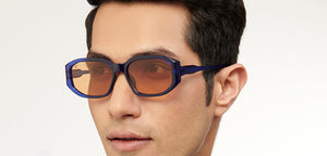Blue Geometric Full Rim Unisex Sunglasses by Vincent Chase Online-206910
