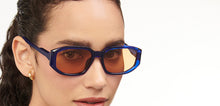 Load image into Gallery viewer, Blue Geometric Full Rim Unisex Sunglasses by Vincent Chase Online-206910