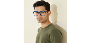Blue Square Full Rim Unisex Eyeglasses by Vincent Chase-229438