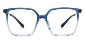 Transparent Blue Square Full Rim Unisex Eyeglasses by Lenskart Air-206036