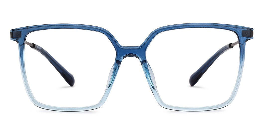 Transparent Blue Square Full Rim Unisex Eyeglasses by Lenskart Air-206036