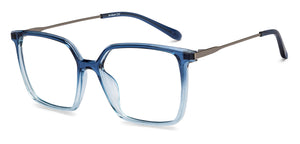 Transparent Blue Square Full Rim Unisex Eyeglasses by Lenskart Air-206036