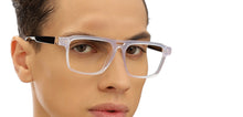 Load image into Gallery viewer, Transparent Rectangle Full Rim Unisex Eyeglasses by John Jacobs-215746