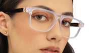 Load image into Gallery viewer, Transparent Rectangle Full Rim Unisex Eyeglasses by John Jacobs-215746