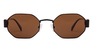 Black Hexagonal Full Rim Unisex Sunglasses by Lenskart-232004