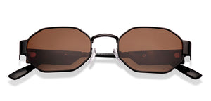 Black Hexagonal Full Rim Unisex Sunglasses by Lenskart-232004