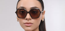 Load image into Gallery viewer, Brown Geometric Full Rim Unisex Sunglasses by John Jacobs-225422