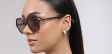 Load image into Gallery viewer, Brown Geometric Full Rim Unisex Sunglasses by John Jacobs-225422