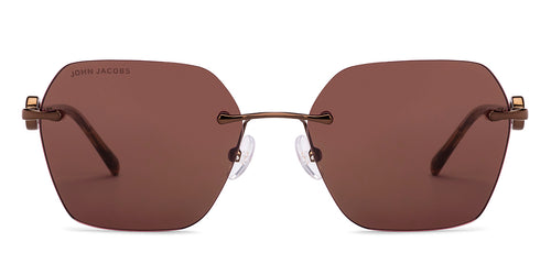 Copper Geometric Rimless Women Sunglasses by John Jacobs-229247