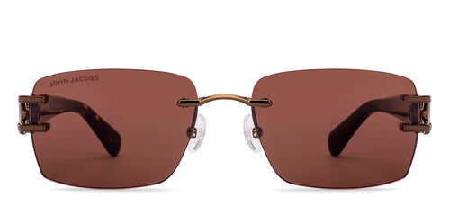 Copper Rectangle Rimless Women Sunglasses by John Jacobs-229251