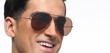 Load image into Gallery viewer, Brown Aviator Full Rim Unisex Sunglasses by Vincent Chase Polarized-211474