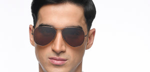 Brown Aviator Full Rim Unisex Sunglasses by Vincent Chase Polarized-211474