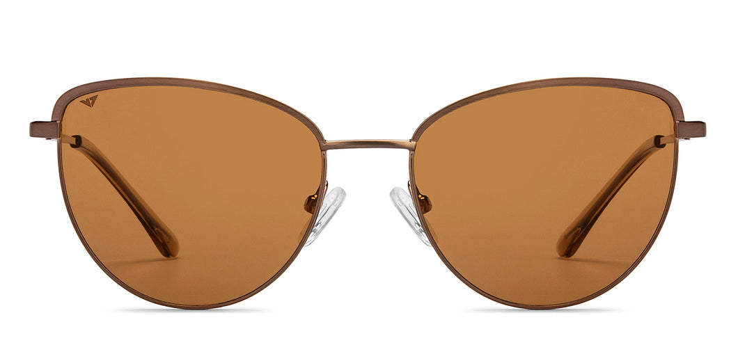 Brown Cat Eye Full Rim Women Sunglasses by Vincent Chase Polarized-212599