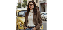 Load image into Gallery viewer, Brown Square Full Rim Unisex Eyeglasses by John Jacobs-236870