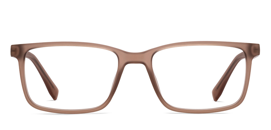 Brown Rectangle Full Rim Unisex Eyeglasses by John Jacobs-216738