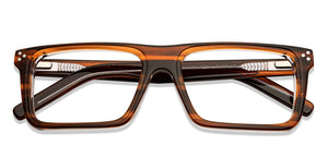 Brown Rectangle Full Rim Unisex Eyeglasses by Vincent Chase Online-204476