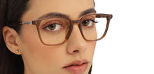 Load image into Gallery viewer, Brown Square Full Rim Unisex Eyeglasses by John Jacobs Online-216848