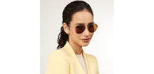 Load image into Gallery viewer, Gold Black Geometric Full Rim Unisex Sunglasses by Vincent Chase Polarized-206761