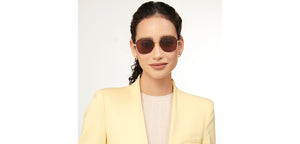 Gold Black Geometric Full Rim Unisex Sunglasses by Vincent Chase Polarized-206761