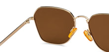 Load image into Gallery viewer, Gold Black Geometric Full Rim Unisex Sunglasses by Vincent Chase Polarized-206761