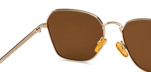 Gold Black Geometric Full Rim Unisex Sunglasses by Vincent Chase Polarized-206761