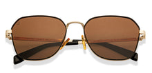 Load image into Gallery viewer, Gold Black Geometric Full Rim Unisex Sunglasses by Vincent Chase Polarized-206761