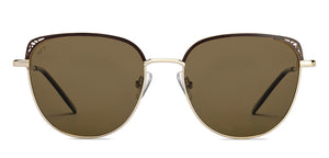 Gold Cat Eye Full Rim Women Sunglasses by Vincent Chase Polarized-213246