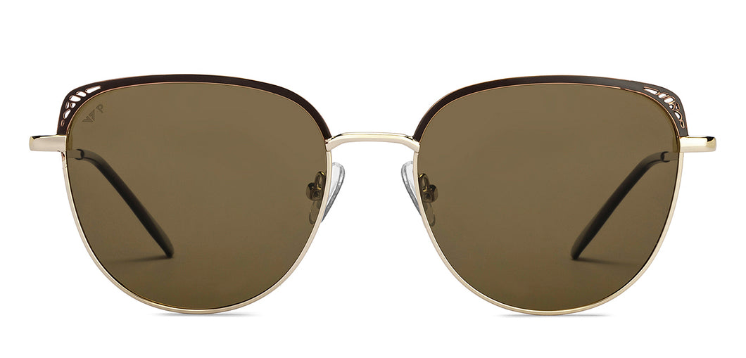 Gold Cat Eye Full Rim Women Sunglasses by Vincent Chase Polarized-213246