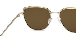 Gold Cat Eye Full Rim Women Sunglasses by Vincent Chase Polarized-213246
