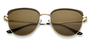 Gold Cat Eye Full Rim Women Sunglasses by Vincent Chase Polarized-213246