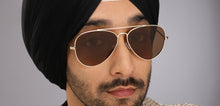 Load image into Gallery viewer, Gold Aviator Full Rim Men Sunglasses by John Jacobs-212537