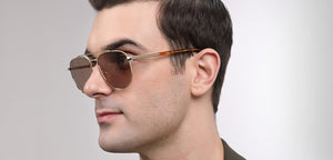Gold Aviator Full Rim Unisex Sunglasses by John Jacobs-223168