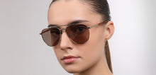 Load image into Gallery viewer, Gold Aviator Full Rim Unisex Sunglasses by John Jacobs-223168
