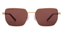 Load image into Gallery viewer, Gold Geometric Full Rim Men Sunglasses by John Jacobs-229259