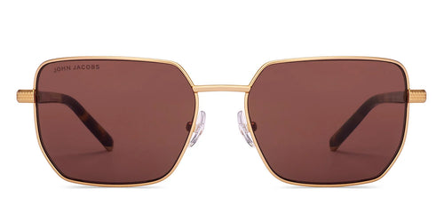 Gold Geometric Full Rim Men Sunglasses by John Jacobs-229259