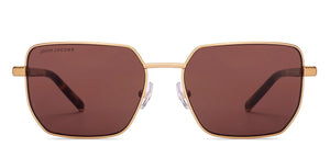 Gold Geometric Full Rim Men Sunglasses by John Jacobs-229259