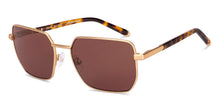 Load image into Gallery viewer, Gold Geometric Full Rim Men Sunglasses by John Jacobs-229259