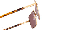 Load image into Gallery viewer, Gold Geometric Full Rim Men Sunglasses by John Jacobs-229259