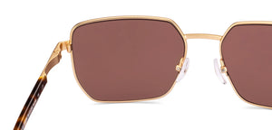 Gold Geometric Full Rim Men Sunglasses by John Jacobs-229259