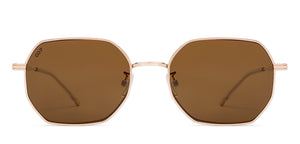 Gold Geometric Full Rim Unisex Sunglasses by Vincent Chase-226235