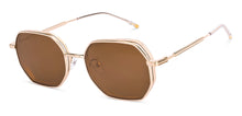 Load image into Gallery viewer, Gold Geometric Full Rim Unisex Sunglasses by Vincent Chase-226235