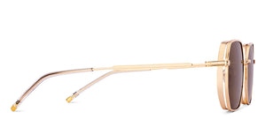 Gold Geometric Full Rim Unisex Sunglasses by Vincent Chase-226235