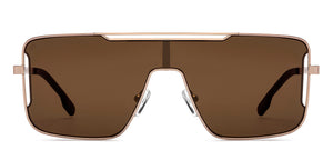 Gold Rectangle/ Square Full Rim Unisex Sunglasses by Lenskart STUDIO-216057