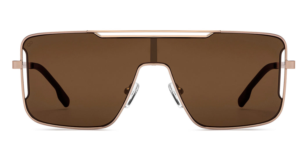 Gold Rectangle/ Square Full Rim Unisex Sunglasses by Lenskart STUDIO-216057
