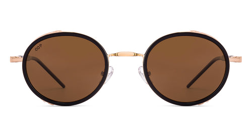 Gold Round Full Rim Unisex Sunglasses by Vincent Chase-226233