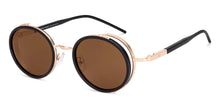 Load image into Gallery viewer, Gold Round Full Rim Unisex Sunglasses by Vincent Chase-226233
